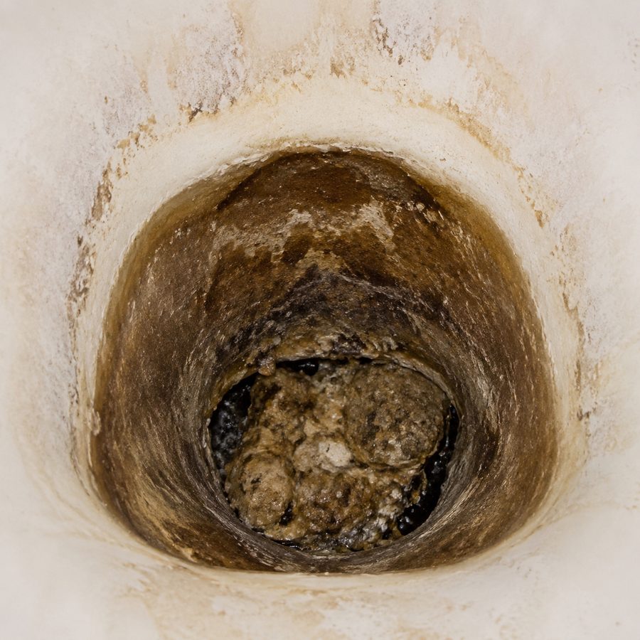 WC obstrué avant intervention